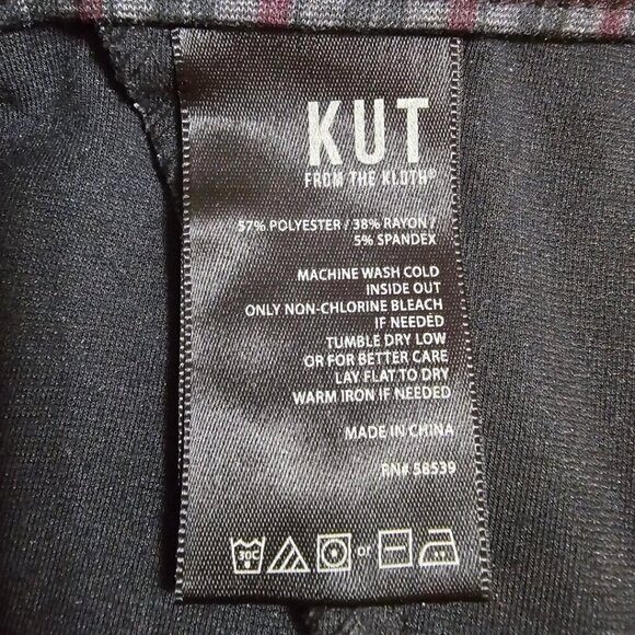 Kut From The Kloth Plaid Stretch Ponte Skinny Ankle Pants Sz 8S - Picture 10 of 11